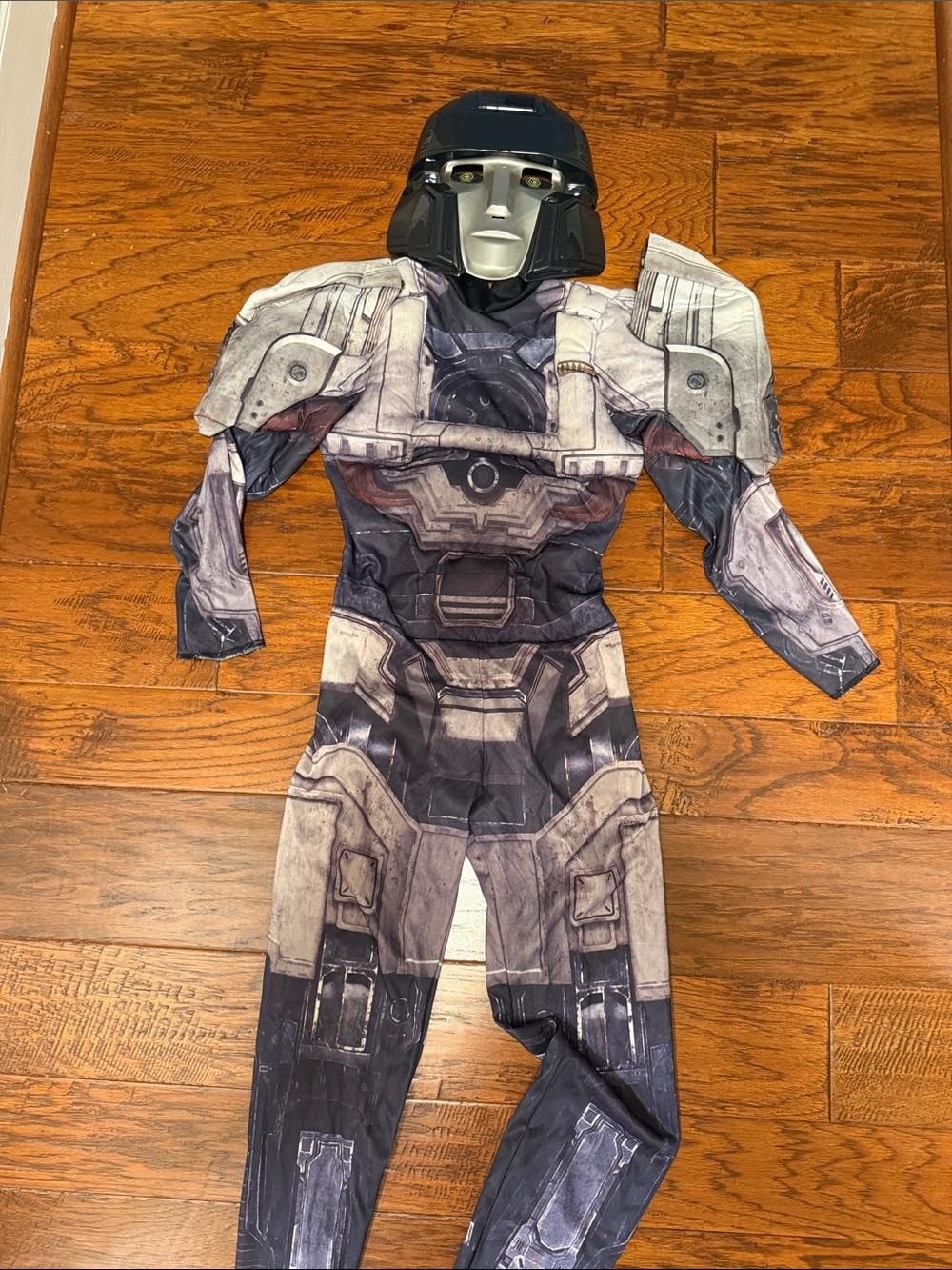 Kids Gray Robot Armor Costume with Mask
